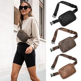 Evening Bags Fashion Mini PU Leather Fanny Packs with Hidden Pocket Adjustable Strap Ladies Belt Bag Crossbody Waist Shoulder Purses 231216