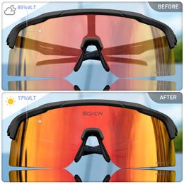 Eyewears New photochromic lens technology lenses turn red or blue Bike Cycling glasses For Man Sports goggles Bicycle cycling sunglasses