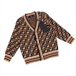 Children's Fashion Sweater Boys Girls Baby Cardigan Autumn/winter Cardigan Children's Letter Printed V-neck Cardigan Size 90cm-160cm A1