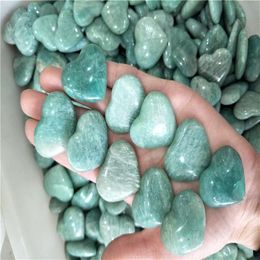 10 pcs green amazonite stone heart crystal heart Jewellery Making amazonite heart wedding return gift home dec crystal healing280n