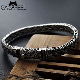 Gagafeel 100% 925 Silver Bracelets Width 8mm Classic Wire-cable Link Chain S925 Thai Silver Bracelets For Women Men Jewelry Gift T276N