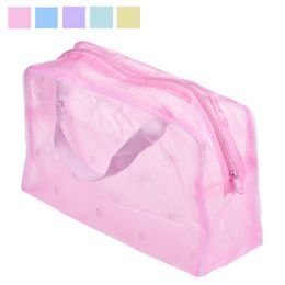Floral Print Transparent Waterproof Makeup Make up Cosmetic Bag Travel Wash Toothbrush Pouch Toiletry Organizer Bag Tools Sac228S