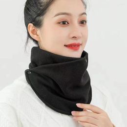 Scarves Winter Fleece Neck Tube Scarf Women Thickened Windproof Buttons Warm Neckerchief Snood Snowboard Face Mask