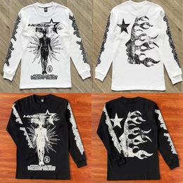 Men's Hoodies Sweatshirts Hellstar Long Sleeve T shirt Big Print Hell Star Black White Men Women Top Tee T Shirt 231215