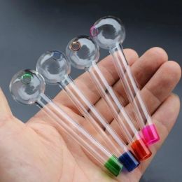 glass oil burner pipe mini smoking handmade pipes thick glass pipe oil colorful smoking pipes random color BJ