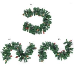 Decorative Flowers Artificial Christmas Battery Operated Wreath With Berries Pine Cones