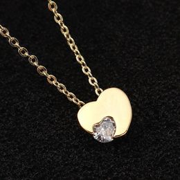 Luxury Love Heart Designer Pendant Necklace Elegant Charm Sweet Hearts Classic Choker Bling Diamond CZ Zircon Womens Girls chain necklaces Jewellery
