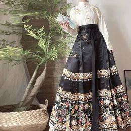 1998 New Retro Dress Female Y2K High Street Fashion Double-breasted Unlined Upper Garment Han Element Horse Face Skirt Suit