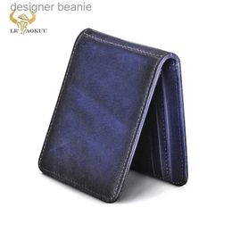 Money Clips Soft Real Leather Unisex Money Clip Business Card Photo Holder Case Design Front Pocket Mini Slim Male 1055L231216