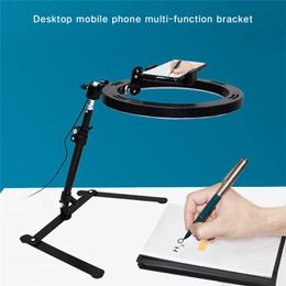 Holders Ring Light Table Tripod for Phone Holder Desktop Shooting Bracket Rotatable Overhead Stand for Vlog Video Cooking Teacher Shoot