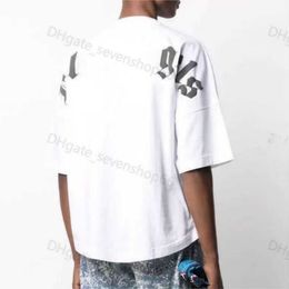 2024 Designer Men's T shirts t Shirt Palms angels City Designer Limited Inkjet Graffiti Letter Printing Men's Women's Sailboat Short-sleeved Casual Clothing fs