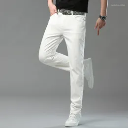 Men's Jeans Arrival OL Work Casual Denim Pink White Party Trendy Male Pants Four Season Straight Slim Cool Trousers