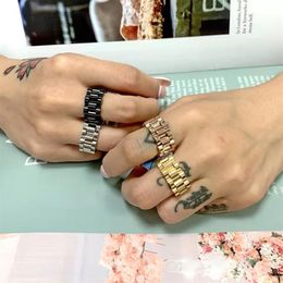 Rock Colourful Bike watch Band Chain Rings Men Women Size 6-12 Hiphop Stainless Steel 8mm 10mm Watchband Link Finger Rings Male Bik218b