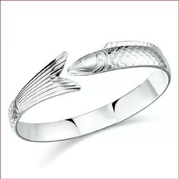 925 sterling silver items Jewellery charm bracelets vintage infinity fish shaped unique tail bangle adjustabale size279K