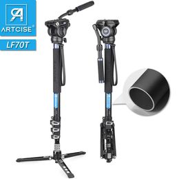 Holders High Quality All Aluminium Alloy Monopod LF70T with Fluid Head Tripod Base for Video Wedding Shooting Tabletop Hydraulic Tripod