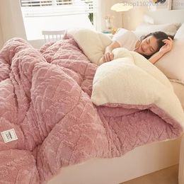 Comforters sets Highgrade Lamb Quilt Winter Comforter Thickened and Warm 5kg Soft Thick Plus Velvet Core Double Cotton 231215