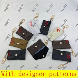L Designer patterns key pouch coin purse wallet designers wallets purses card holder moneybag leather mini bag for men women 8 col230D