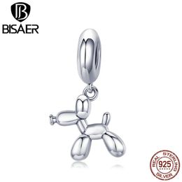 BISAER 925 Sterling Silver Balloon Dog Tools Charms Puppet Dog Beads fit Bracelet Beads for Silver 925 Jewelry Making ECC981 Q0225332Y