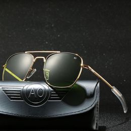 Sunglasses With Case Aviation AO Men Designer Sun Glasses For Male American Army Military Optical Glass Lens Carton262O