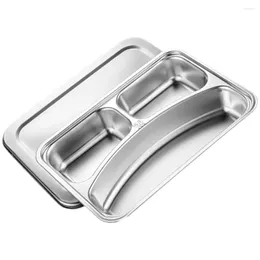 Dinnerware Sets Diet Control Plate Divider Plates Breakfast Tray Stainless Steel For Toddlers