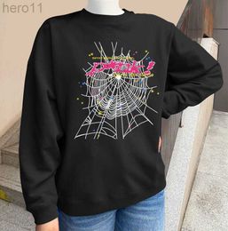 New Young Thug Unisex Sp5der 555555 Pink Autumn/winter Fleece Circle Round Neck Sweater