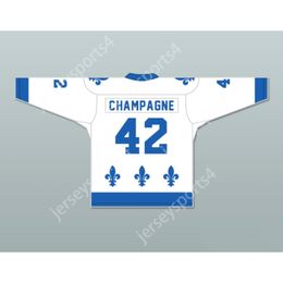 Custom GILLES CHAMPAGNE 42 LE NATIONAL DE QUEBEC HOCKEY JERSEY- LANCE ET COMPTE NEW Top Stitched S-M-L-XL-XXL-3XL-4XL-5XL-6XL