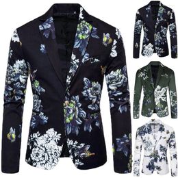 Men's Suits Male Suit Blazer Printed Men Slim Fit Jacket Vintage Fashion Luxury Formal Wedding Dress Stage Costumes Clothes