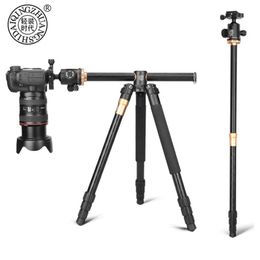 Accessories QZSD Q999H Portable Alluminium Alloy Camera Tripod Video Monopod Professional Extendable Travel Horizonal Tripod ball head