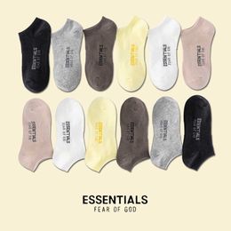 Men's Socks Fashionable brand socks ESS FG boat socks short socks minimalist letters trendy sports casual socks trendy socks