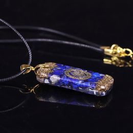 Orgonite Energy Pendant Natural Lapis Lazuli Reiki Energy Necklace Mysterious Resin Chakra Stone Growth Business Amulet 200929272M