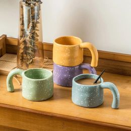 Mugs 260ml Ceramic Mug Home Office Gifts Korean Japanese Nordic Simple Curved Moon Handle Single Cup Coffee Water