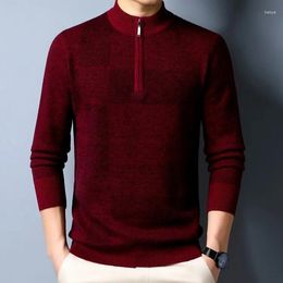 Men's Sweaters Wool 2023 Winter Autumn Zippers Turtleneck Long Sleeve Male Pure Cashmere Extra Thick Knit Jumpers