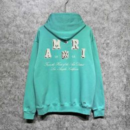 Sweatshirts Autunm Men Solid Colour Designer Letter Printing Thick Long Sleeve Hoodies Couple Fleece Hooed Amiryes Pullover Man Ami Kv6s