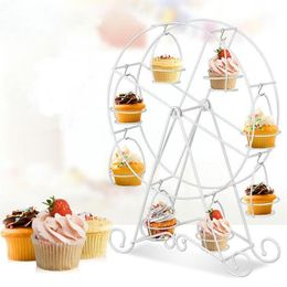 Baking & Pastry Tools 8 Cups Metal Ferris Wheel Cupcake Holder Cake Display Rack Wedding Birthday Party Stand Dessert Decor Tool3333