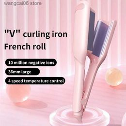 Hair Curlers Straighteners Professional 36mm Curling Iron Ceramic Deep Waver Hair Curlers Wand Egg Roll Styling Tools Fast Heating T231216