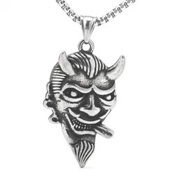 Stainless Steel Retro Fashion Personality Punk Bull Devil Pendant Necklace DIY Titanium Steel Jewellery Accessories