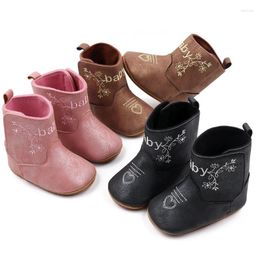 Boots Baby Thicken Snow Retro Simple Embroidered Flower Girls Infant Kids Walking Shoes Fashion Winter Child Warm Short Boot