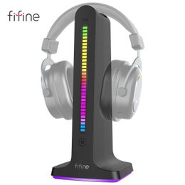 Earphones Fifine Rgb Headphone Stand,with Power Strip 2 In1,usb Headset Holder for Gaming Headphone/bluetooth Headphoneampligame S3