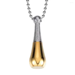 Pendant Necklaces Casual Cylinder Crystal Memorial Urn Cremation Opens Necklace Ash Case Holder Keepsake Stainless Steel Jewellery For Men