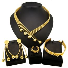 Wedding Jewellery Sets Women Set Latest Brazilian Gold Plated Earrings Luxury Necklaces Mixed Designs Pie 231216