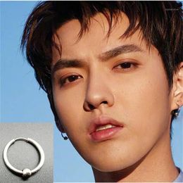 KPOP DNA Korean V Simple men's round titanium steel earrings men's Jewellery accessories hipster rock style punk circle ea304b