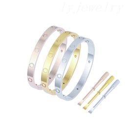 Mother s day mens womens designer bracelets love bracelet for lady classical pulsera luxury plated silver gold bracelet screw classical ZB026 E23