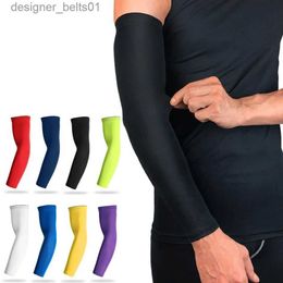 Sleevelet Arm Sleeves WOSWEIR 1PC Sports Arm Compression Sleeve Basketball Cycling Arm Warmer Summer Running UV Protection Volleyball Sunscreen BandsL231216