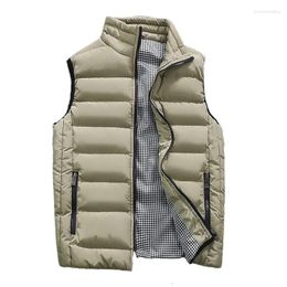 Men's Vests Cotton Padded Vest Jacket Men Puffer Jackets Sleeveless Coat Thicken Warm Casual Waistcoat Clothing Winter Plus Size