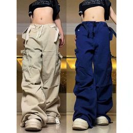 Cargo Y2k High Leisure National Tide Original American Retro Street Overalls Loose Straight Mop Haruku Pants Long