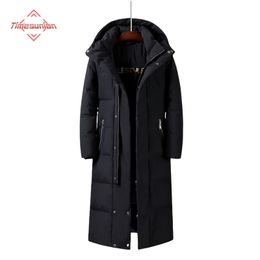 Men's Down Parkas 90% White Duck Down Extra Long Down Jacket Women High Quality -20 Degrees Super Warm Winter Jackets for Men Couple Style 231216
