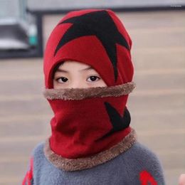 Berets 2Pcs/Set Children Hat Scarf Thickened Skin-touching Cold Resistant Knitted Cap For School