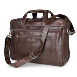 Genuine Leather Business 17 Inch Computer Bag Laptop Briefcase Men Office Bags Maletines Hombre3331