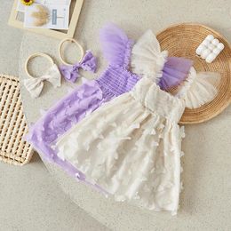 Girl Dresses Suefunskry Toddler Baby Princess Dress Short Sleeve 3D Butterfly Tulle Party Off Shoulder And Headband 2Pcs Set