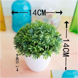 Decorative Flowers & Wreaths Decorative Flowers Wreaths 1Pc Artificial Plants Bonsai Small Tree Pot Fake Potted Ornaments For Home Dec Dhxgn